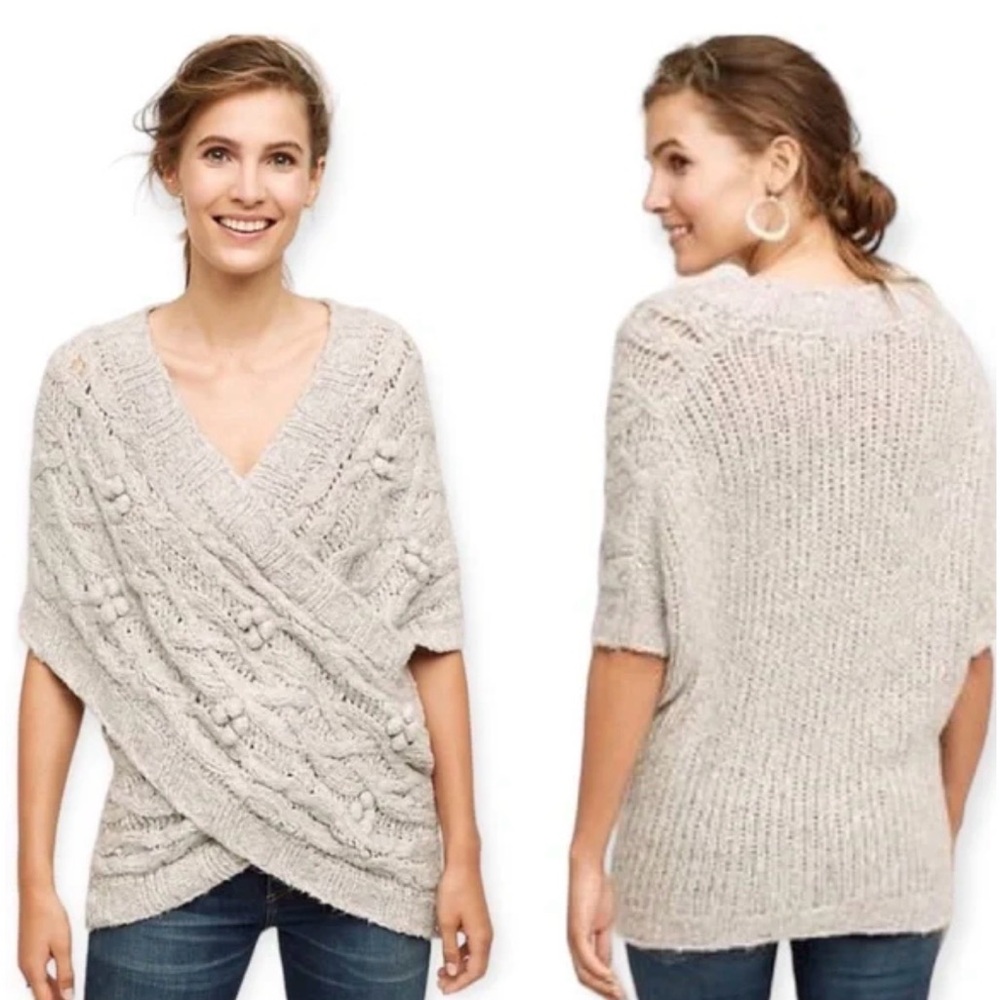 Anthropologie Sleeping On Snow Women’s Crossover Wrap Sweater Grey - XS/S